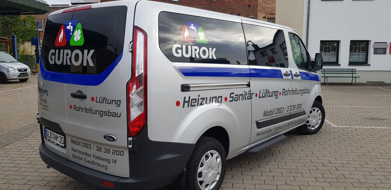 Fahrzeugbeschriftung Firma Gurok :: Heizung, Sanitär, Lüftung 