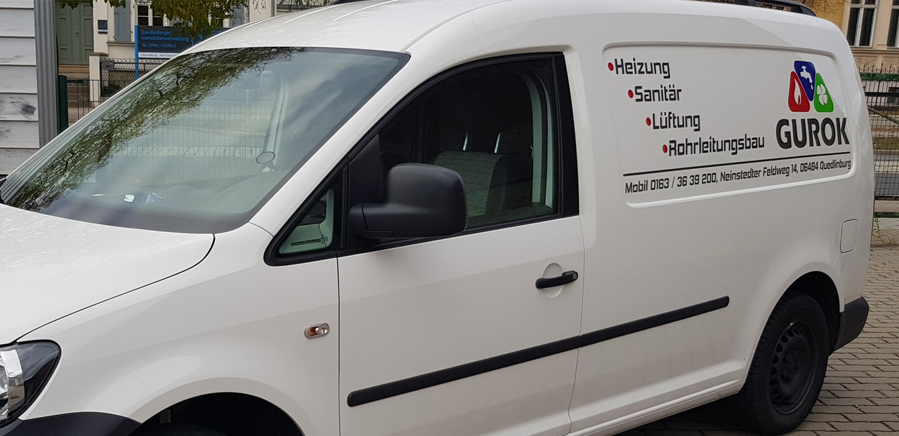 Fahrzeugbeschriftung Firma Gurok :: Heizung, Sanitär, Lüftung 