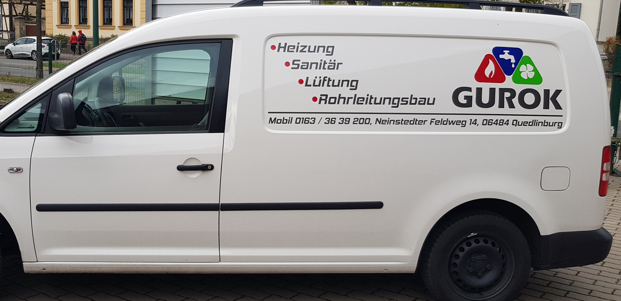 Fahrzeugbeschriftung Firma Gurok :: Heizung, Sanitär, Lüftung 